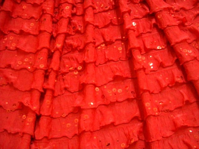 3.Red With Red Sequins Salsa Ruffles